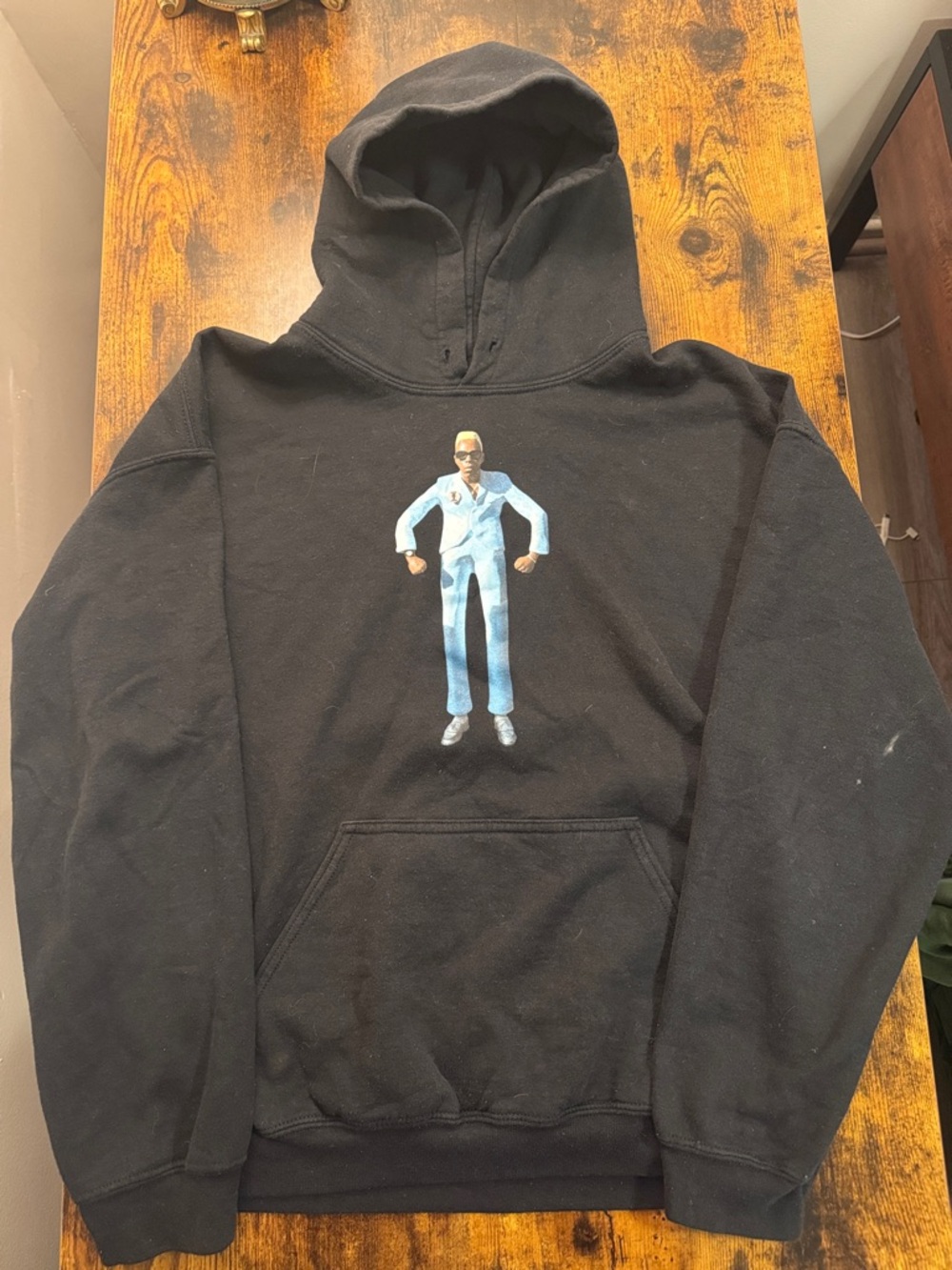 Igor Black Hoodie with Light Blue Figure Graphic